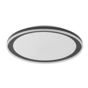 Lindby LED Deckenleuchte Verdan 9924012 Dimmbar mit Leselampe Modern in Schwarz aus Metall 1-flammig Wohnzimmerleuchte