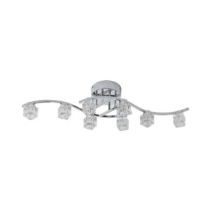 Lindby LED Deckenleuchte Yaro 9621973 Dimmbar Modern in Chrom aus Metall 8-flammig Wohnzimmerleuchte