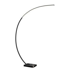 Lindby LED Stehlampe Bogenleuchte Kendra 9626561 Dimmbar Modern in Schwarz aus Metall 1-flammig Wohnzimmerleuchte