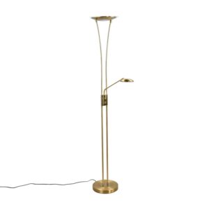 Lindby LED Stehlampe Eda 9945228 Dimmbar Modern in Gold Messing aus Metall 2-flammig Wohnzimmerleuchte