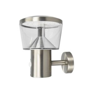 Lindby LED Wandleuchte Außen Antje 9988174 mit Bewegungsmelder Spritzwassergeschützt Modern in Alu aus Edelstahl 1-flammig
