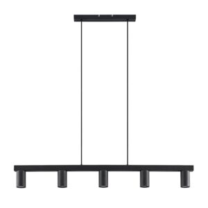 Lindby Pendelleuchte Baliko 9627352 Modern in Schwarz aus Metall 5-flammig GU10 Wohnzimmerleuchte