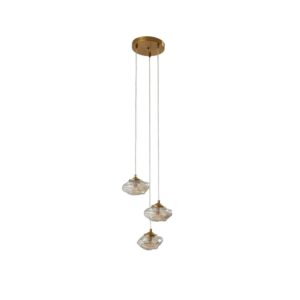 Lindby Pendelleuchte Piatra 10033056 Modern in Creme aus Glas 3-flammig G9 Wohnzimmerleuchte