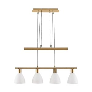 Lindby Pendelleuchte Simeon 9620356 Modern in Gold Messing aus Glas 4-flammig E14 Wohnzimmerleuchte