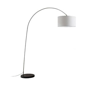 Lindby Stehlampe Bogenleuchte Belinda 9624578 Modern in Weiß aus Textil 1-flammig E27 Wohnzimmerleuchte