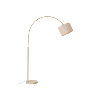 Lindby Stehlampe Bogenleuchte Helin 10042614 Modern in Creme aus Textil 1-flammig E27 Wohnzimmerleuchte