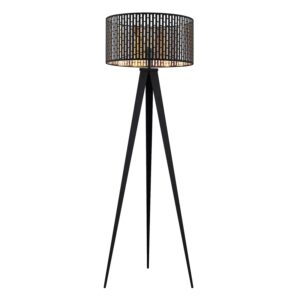 Lindby Stehlampe Thoralf 9628399 in Schwarz aus Metall 1-flammig E27 Tripod Wohnzimmerleuchte