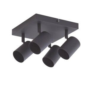Lindby Strahler Jorell 10017911 Modern in Schwarz aus Metall 4-flammig GU10 Arbeitszimmerleuchte