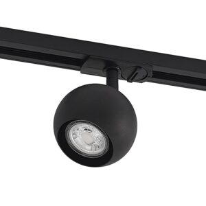 Lindby Stromschienenleuchte Linaro 9627140 Modern in Schwarz aus Metall 1-flammig GU10 Flurleuchte