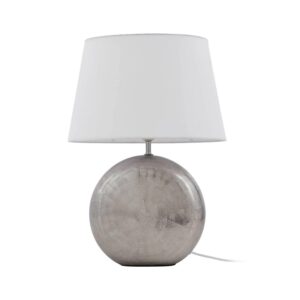 Lindby Tischlampe Florentino 9626183 in Weiß aus Textil 1-flammig E27 Wohnzimmerleuchte