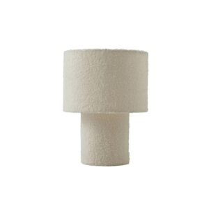 Lindby Tischlampe Jone Modern in Weiß aus Textil 1-flammig E27 Wohnzimmerleuchte