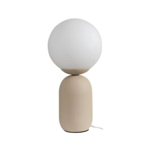 Lindby Tischlampe Lennes 10030581 Modern in Weiß aus Glas 1-flammig E27 Wohnzimmerleuchte