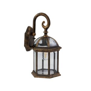 Lindby Wandleuchte Außen Laterne Adelisa 10025849 Spritzwassergeschützt Landhaus Vintage Rustikal in Bronze aus Aluminium 1-flammig E27
