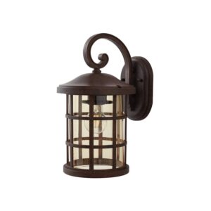 Lindby Wandleuchte Außen Laterne Ankea 10034709 Retro Vintage Antik in Braun 1-flammig E27