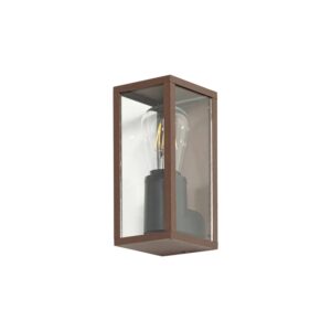 Lindby Wandleuchte Außen Robigus 10025957 Spritzwassergeschützt Landhaus Vintage Rustikal in Braun aus Aluminium 1-flammig E27