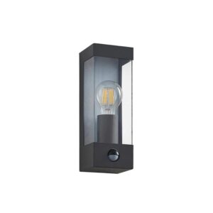 Lindby Wandleuchte Außen Tilian 9977060 mit Bewegungsmelder Spritzwassergeschützt Modern in Alu aus Edelstahl 1-flammig E27