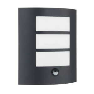 Lindby Wandleuchte Außen Vimal 10012791 mit Bewegungsmelder Spritzwassergeschützt Modern in Schwarz aus Aluminium 1-flammig E27