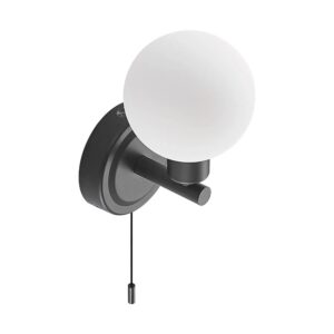 Lindby Wandleuchte Wandlampe Bad Zaniba 9628122 Spritzwassergeschützt Modern in Schwarz aus Metall 1-flammig G9 Wohnzimmerleuchte