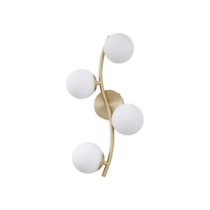 Lindby Wandleuchte Wandlampe Innen Josiana 10041900 Modern in Gold Messing aus Glas 4-flammig G9 Wohnzimmerleuchte