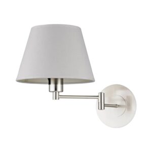 Lindby Wandleuchte Wandlampe Innen Pola 9620656 Modern in Alu aus Textil 1-flammig E27 Wohnzimmerleuchte