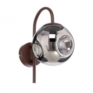 Lindby Wandleuchte Wandlampe Innen Valentina 10019847 Design Modern in Braun aus Metall 1-flammig E14 Wohnzimmerleuchte