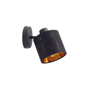 Lindby Wandleuchte Wandlampe Innen Vasilia 10029758 Modern in Schwarz aus Textil 1-flammig E14 Wohnzimmerleuchte