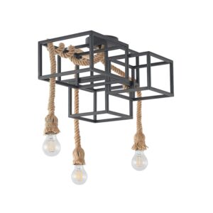 Lucande Deckenlampe Andrik 9627339 Modern in Schwarz aus Metall 3-flammig E27 Wohnzimmerleuchte