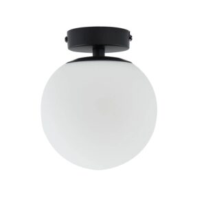 Lucande Deckenlampe Bidolo 10020140 Spritzwassergeschützt in Schwarz aus Metall 1-flammig E14 Badezimmerleuchte