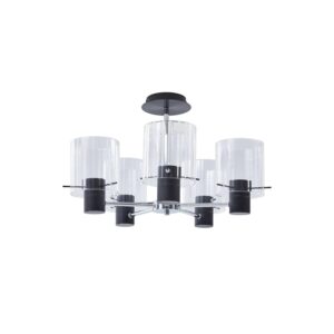 Lucande Deckenlampe Eirian 10019957 Modern in Transparent aus Metall 5-flammig E27 Wohnzimmerleuchte