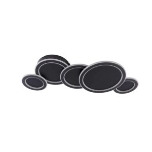 Lucande LED Deckenleuchte Diala 10030109 Dimmbar Modern in Schwarz 5-flammig Wohnzimmerleuchte