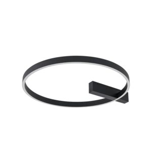 Lucande LED Deckenleuchte Isalin 10041732 Modern in Schwarz aus Aluminium 1-flammig Wohnzimmerleuchte