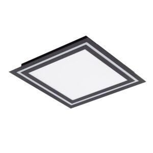Lucande LED Deckenleuchte Leicy 10013015 Dimmbar mit Leselampe Modern in Schwarz aus Metall 1-flammig Wohnzimmerleuchte