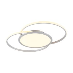 Lucande LED Deckenleuchte Senne 9956105 Dimmbar mit Leselampe Modern in Alu aus Metall 1-flammig Schlafzimmerleuchte