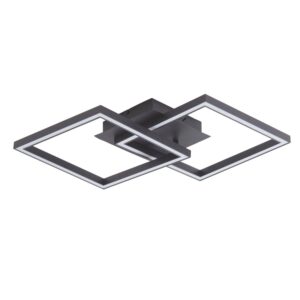 Lucande LED Deckenleuchte Tjado 10013009 Dimmbar Modern in Schwarz aus Metall 2-flammig Wohnzimmerleuchte