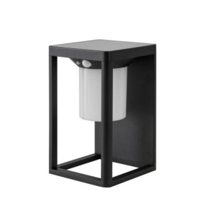 Lucande LED Solarleuchte Außen Tilena 10020302 mit Bewegungsmelder Spritzwassergeschützt Modern in Schwarz aus Aluminium