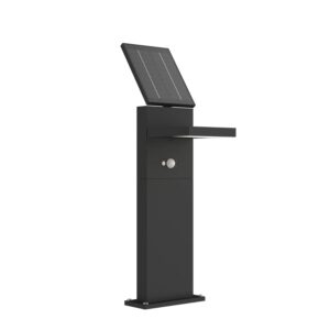 Lucande LED Solarleuchten Silvan 9619180 mit Bewegungsmelder Spritzwassergeschützt Modern in Schwarz aus Aluminium 1-flammig