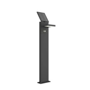 Lucande LED Solarleuchten Silvan 9619181 mit Bewegungsmelder Spritzwassergeschützt Modern in Schwarz aus Aluminium 1-flammig