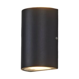 Lucande LED Wandleuchte Außen Jale 9618016 Spritzwassergeschützt Modern in Schwarz aus Aluminium 2-flammig