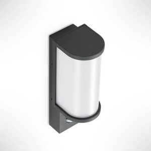 Lucande LED Wandleuchte Außen Jokum 9619226 mit Bewegungsmelder Spritzwassergeschützt Modern in Alu aus Aluminium 1-flammig