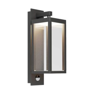 Lucande LED Wandleuchte Außen Laterne Ferdinand 9619150 mit Bewegungsmelder Spritzwassergeschützt Modern in Alu aus Aluminium 1-flammig