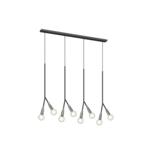 Lucande Pendelleuchte Carlea 9639206 Modern in Schwarz aus Metall 8-flammig E27 Wohnzimmerleuchte