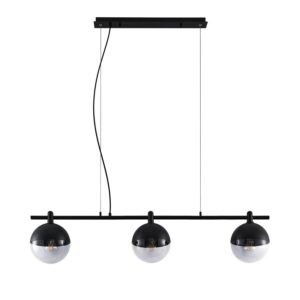 Lucande Pendelleuchte Dustian 9639222 Design Modern in Schwarz aus Glas 3-flammig E27 Wohnzimmerleuchte