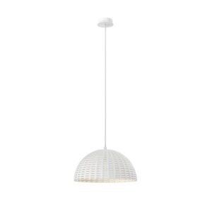 Lucande Pendelleuchte Herdis 9613107 Modern in Weiß aus GipsTon 1-flammig E27 Wohnzimmerleuchte