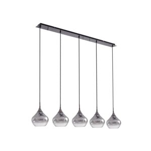 Lucande Pendelleuchte Jarven 10030104 Modern in Alu aus Glas 5-flammig E27 Wohnzimmerleuchte