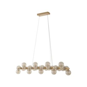 Lucande Pendelleuchte Naelen 10020480 Modern in Gold Messing aus Metall 25-flammig G9 Wohnzimmerleuchte