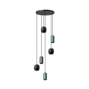 Lucande Pendelleuchte Narion 10025792 Modern in Schwarz aus Metall 6-flammig GU10 Wohnzimmerleuchte