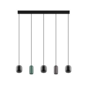 Lucande Pendelleuchte Narion 10025793 Modern in Schwarz aus Metall 5-flammig GU10 Wohnzimmerleuchte