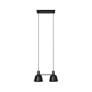Lucande Pendelleuchte Servan 9639672 Design Modern in Schwarz aus Metall 2-flammig E27 Wohnzimmerleuchte