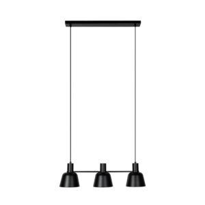 Lucande Pendelleuchte Servan 9639673 Design Modern in Schwarz aus Metall 3-flammig E27 Wohnzimmerleuchte