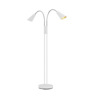 Lucande Stehlampe Medira 9626221 Modern in Weiß aus Metall 2-flammig GU10 Wohnzimmerleuchte